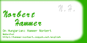 norbert hammer business card